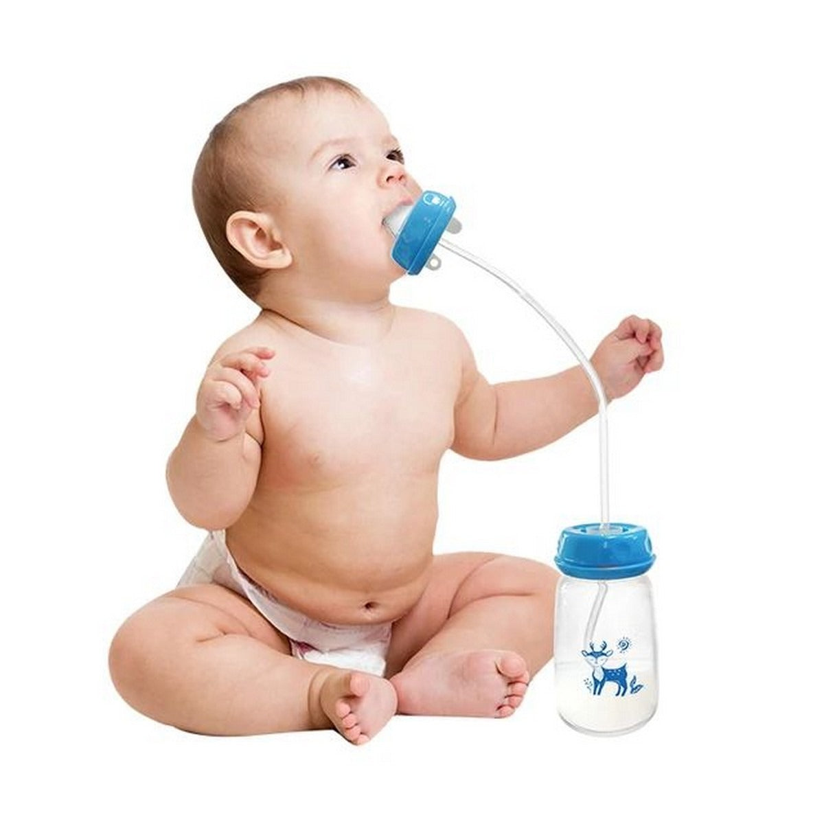 Premium Baby Hands-Free Feeder Bottle | 150ml Anti-Colic Self-Feeding Bottle