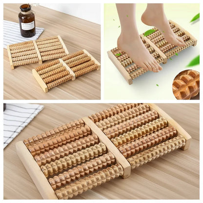 Traditional Wooden Roller Foot Massager Durable Natural Wood Design For Relaxation Stress Relief And Improved Blood Circulatio