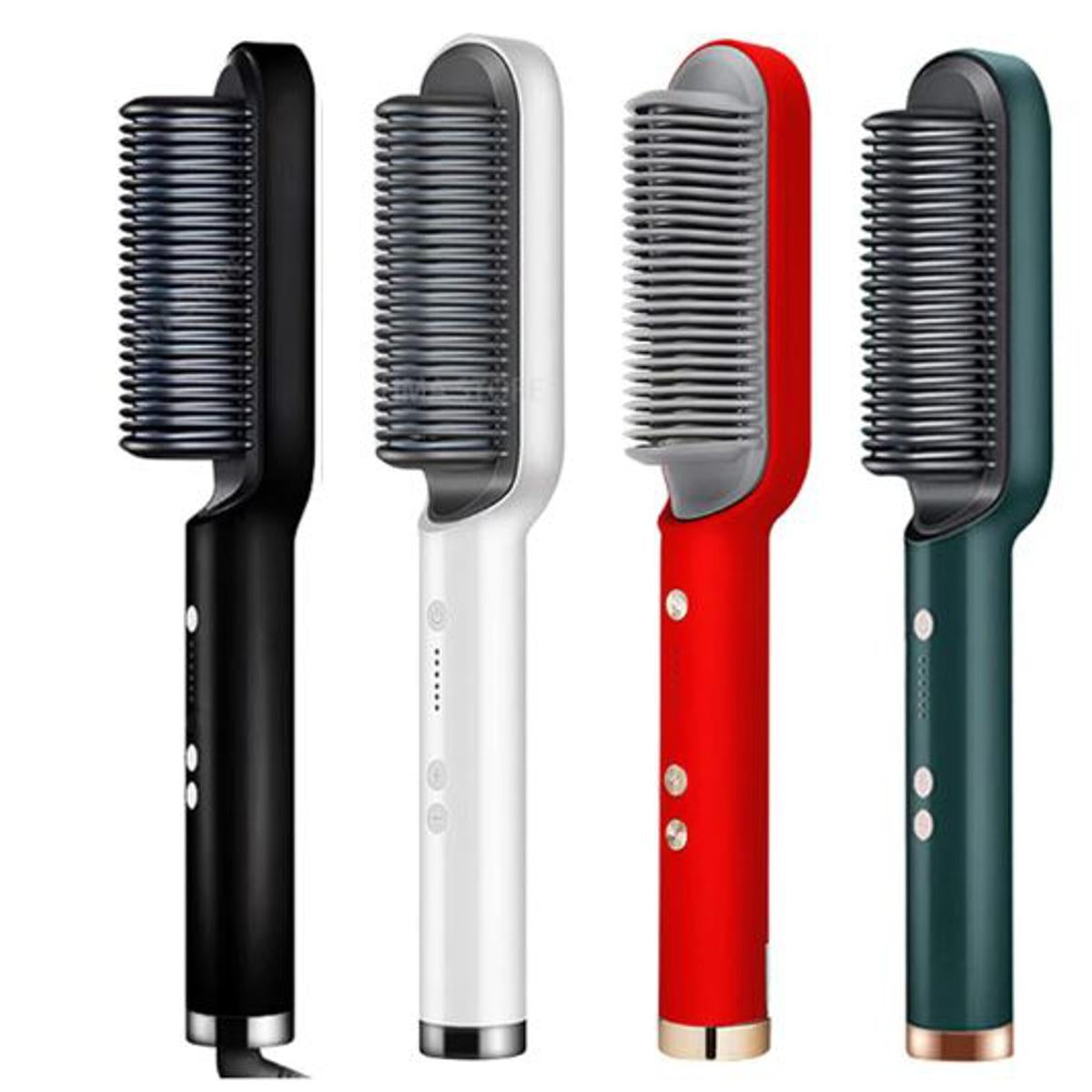 HQT-909B 2-in-1 Electric Hair Straightener Brush & Curling Comb