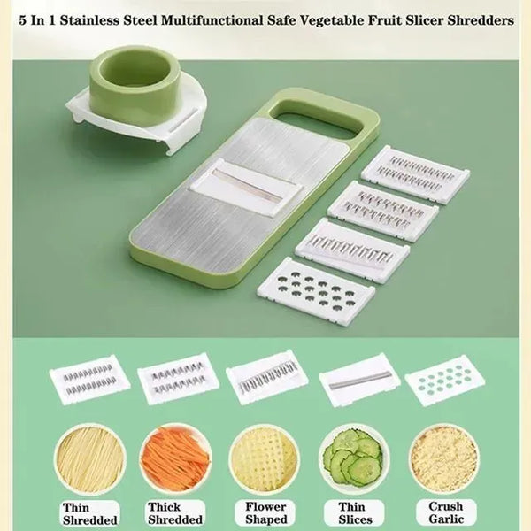 Premium 5-in-1 Multi-Functional Vegetable Slicer & Grater Kit