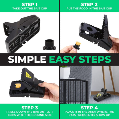 Heavy Duty Plastic Mouse Trap Reusable Rodent Catcher | No Poison No Glue Mouse Killer Trap | High Sensitivity ABS Plastic Rat Trap for Home Kitchen Store Office Indoor Outdoor Pest Control