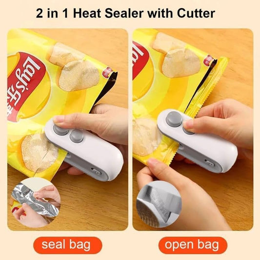 2-in-1 Rechargeable Mini Bag Sealer & Cutter | Heavy Duty Heat Sealer