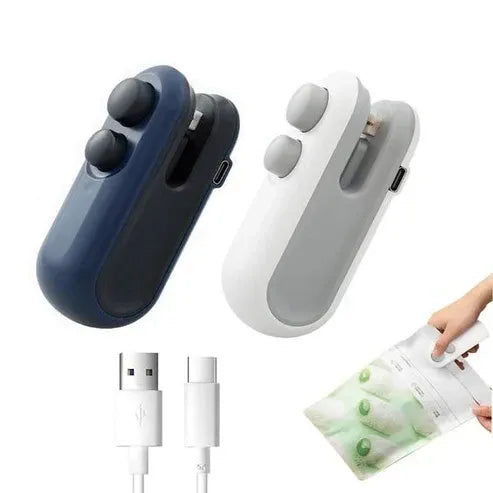 2-in-1 Rechargeable Mini Bag Sealer & Cutter | Heavy Duty Heat Sealer