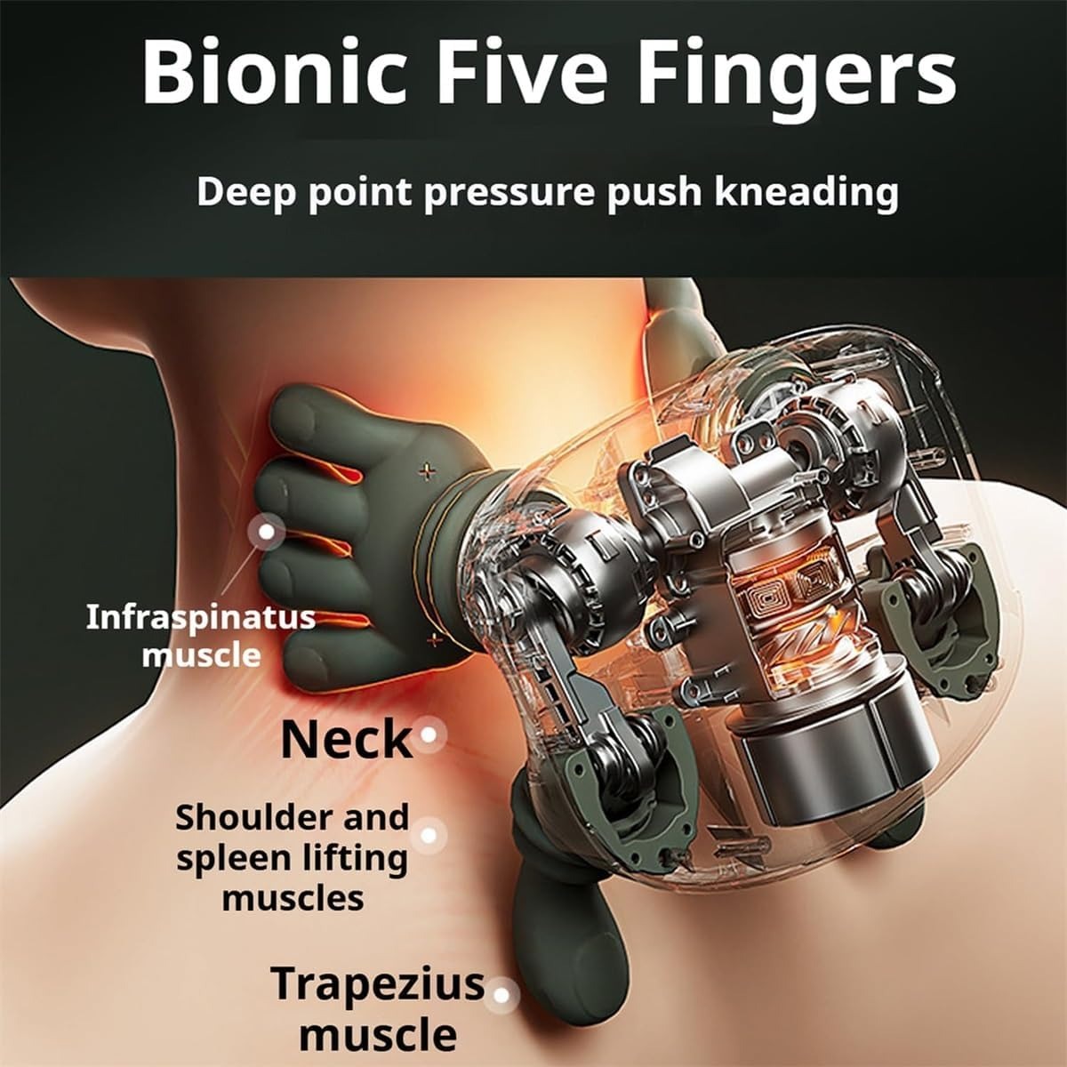 Neck and Back Massager, 3 Massage Mode, 2 Heat Function, Heated Neck & Shoulder Massager, Simulated Human Hand Design, for Necks, Back, Legs Etc (1 Pc)