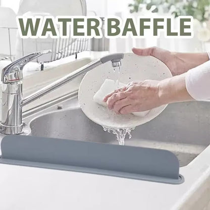 Reusable Silicone Sink Splash Guard – 14 Inch Splashproof Countertop Water Barrier With suction (Random Color)