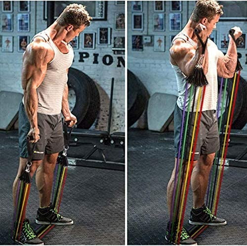11-Piece Resistance Band Set – Adjustable Full Body Workout Bands with Handles, Ankle Straps & Door Anchor
