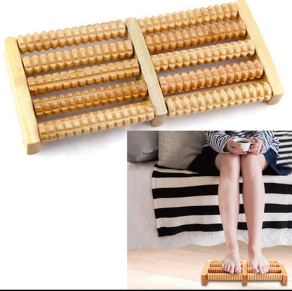 Traditional Wooden Roller Foot Massager Durable Natural Wood Design For Relaxation Stress Relief And Improved Blood Circulatio
