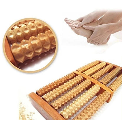 Traditional Wooden Roller Foot Massager Durable Natural Wood Design For Relaxation Stress Relief And Improved Blood Circulatio