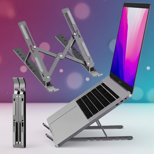 Premium Metal Adjustable Laptop Stand | Foldable & Portable Riser