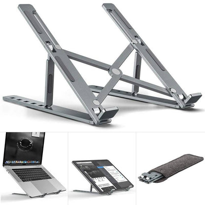 Premium Metal Adjustable Laptop Stand | Foldable & Portable Riser