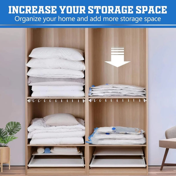 5-Pack Vacuum Storage Bags with Hand Pump | Space Saver for Clothes & Bedding