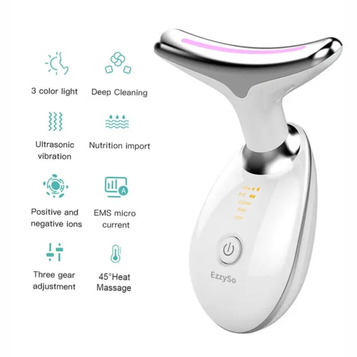 Premium EMS Microcurrent Face & Neck Lifting Massager | LED Light Therapy