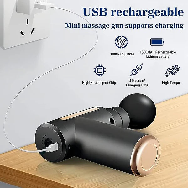 Professional Smart Percussion Massage Gun – High-Intensity Deep Tissue Muscle Massager With 4 Interchangeable Heads