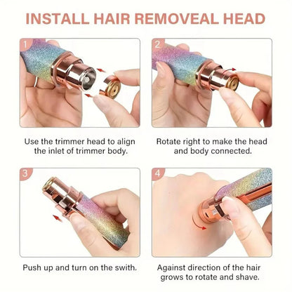 2-in-1 Flawless Eyebrow Trimmer | USB Rechargeable 2in1 Flawless Trimmer With Wire & Cleaning Brush | Eyebrow & Upper Lips Trimmer For Women (Rechargeable)