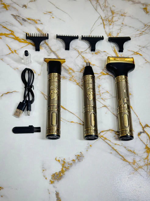 Vintage T9 Professional Trimmer – Close-Cutting T-Blade Hair Clipper for Men - Metal Body