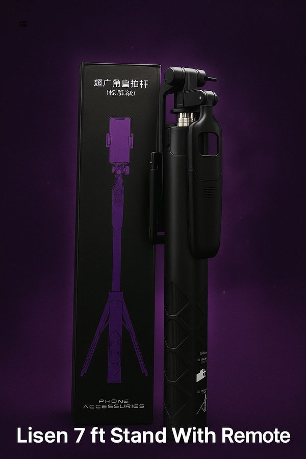 Lisen 7ft Premium Steel Tripod Stand with Bluetooth Remote | Heavy Duty