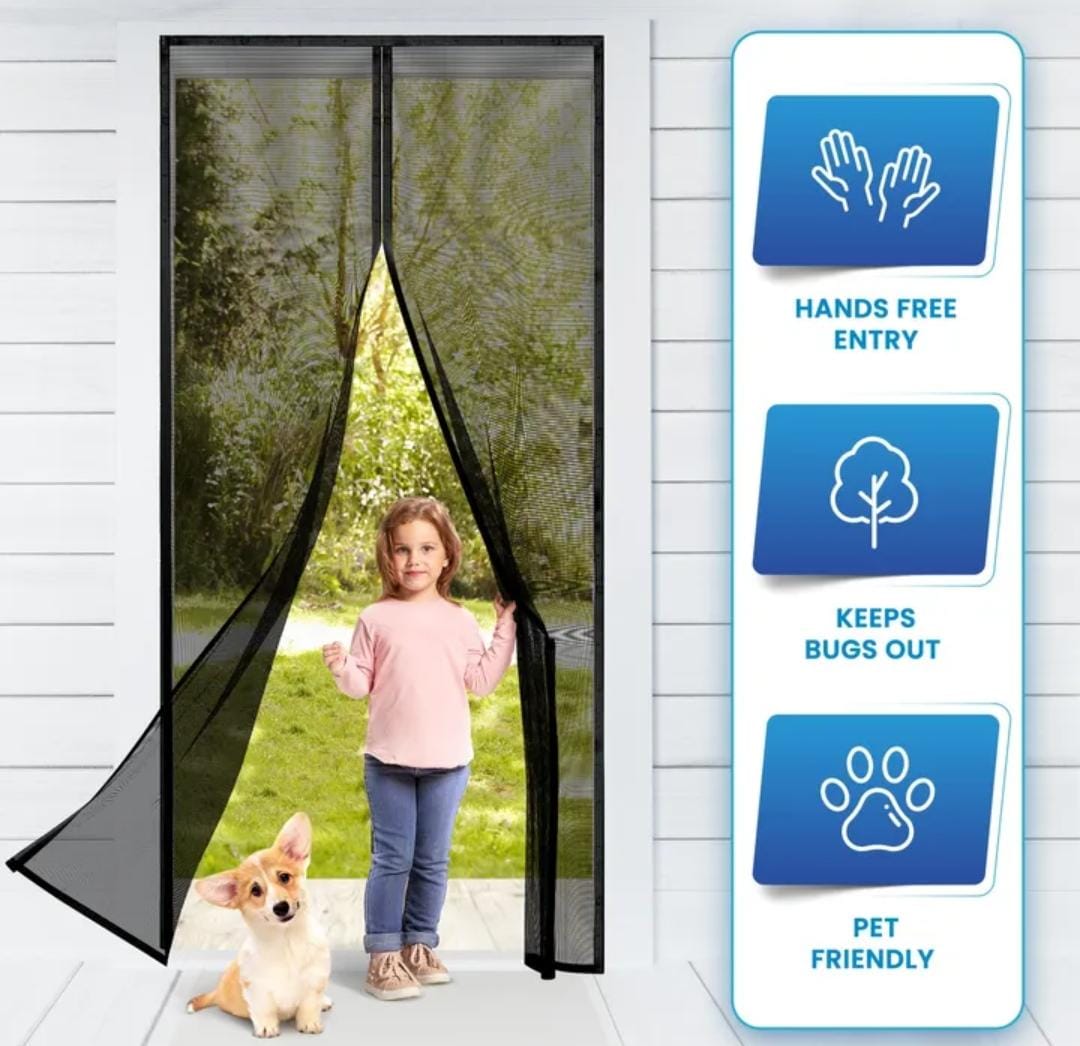 Premium Magnetic Mosquito Mesh Door Curtain | Automatic Closing Insect Screen