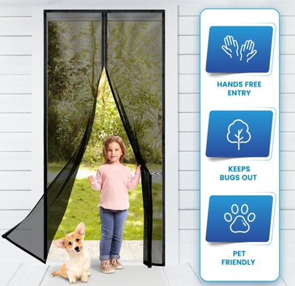 Premium Magnetic Mosquito Mesh Door Curtain | Automatic Closing Insect Screen