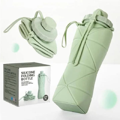 Premium Silicone Foldable Water Bottle | Collapsible Travel Bottle with Box