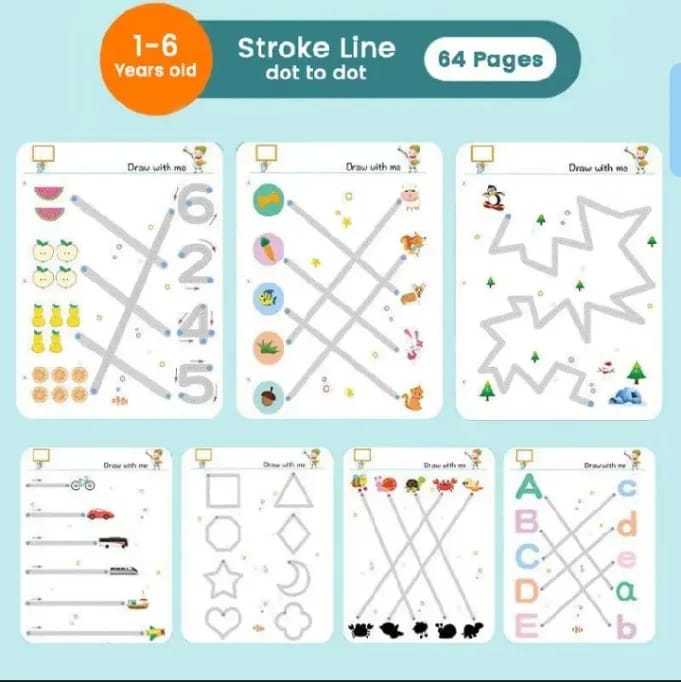 Premium A4 Kids Educational Learning & Tracing Book | 64 Pages