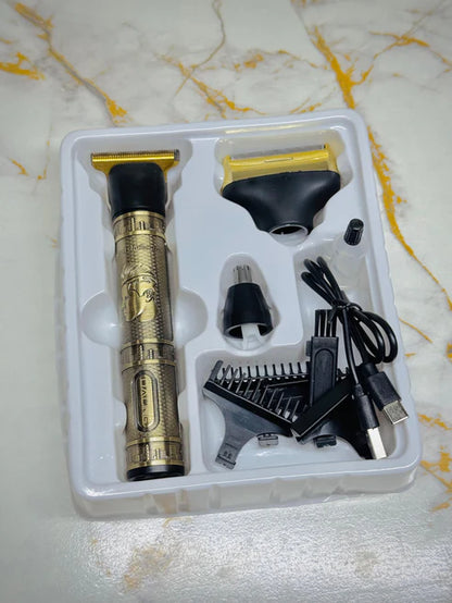 Vintage T9 Professional Trimmer – Close-Cutting T-Blade Hair Clipper for Men - Metal Body