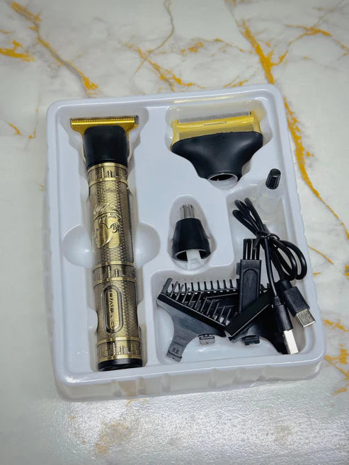 Vintage T9 Professional Trimmer – Close-Cutting T-Blade Hair Clipper for Men - Metal Body