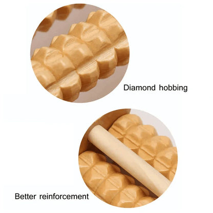Traditional Wooden Roller Foot Massager Durable Natural Wood Design For Relaxation Stress Relief And Improved Blood Circulatio