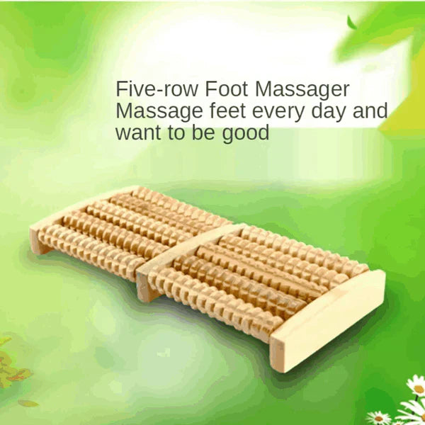 Traditional Wooden Roller Foot Massager Durable Natural Wood Design For Relaxation Stress Relief And Improved Blood Circulatio