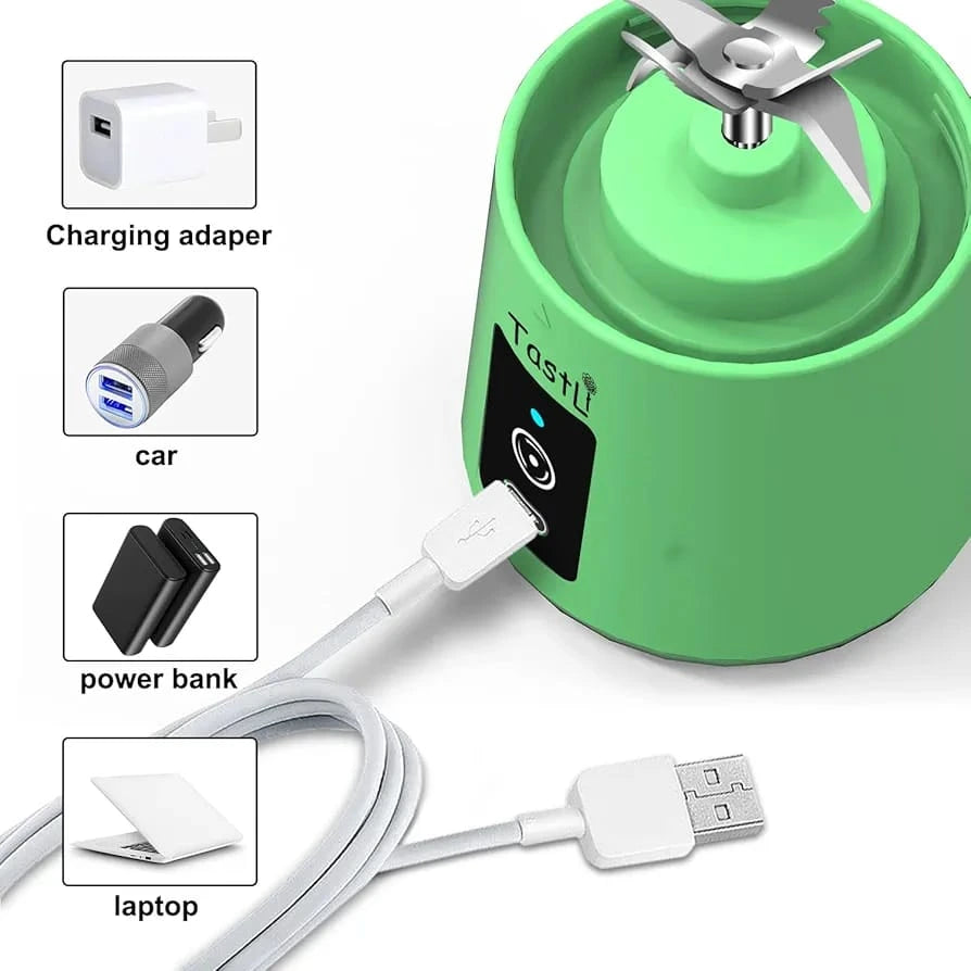 USB Chargeable Juicer Blender 6 Blades 380ml - Portable Juicer Cup & Smoothie Maker