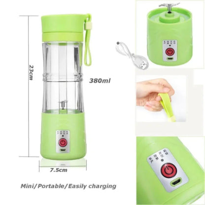 USB Chargeable Juicer Blender 6 Blades 380ml - Portable Juicer Cup & Smoothie Maker