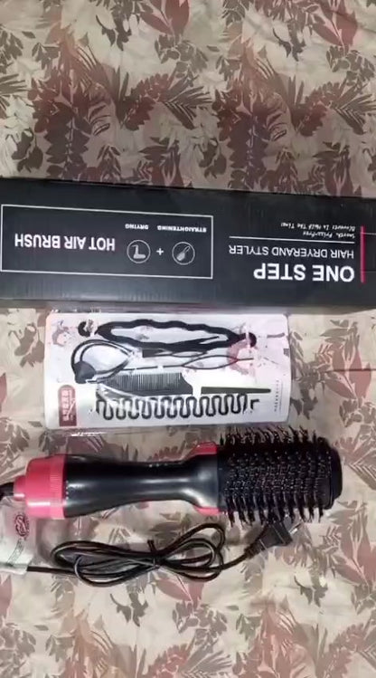 One Step Hair Dryer And Styler Hot Air Brush With Extra Hair Tool Set – Professional Volumizer, Straightener, Curler, And Dryer In One